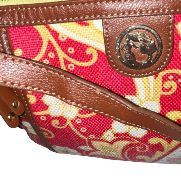 Spartina 449 Natural Linen Genuine Leather Shoulder Purse - Picture 4 of 16